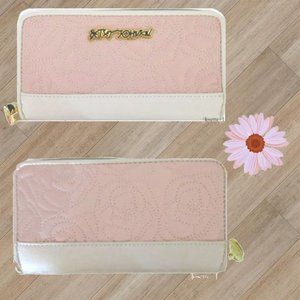 BETSEY JOHNSON QUILTED BLUSH ZIP AROUND WALLET
